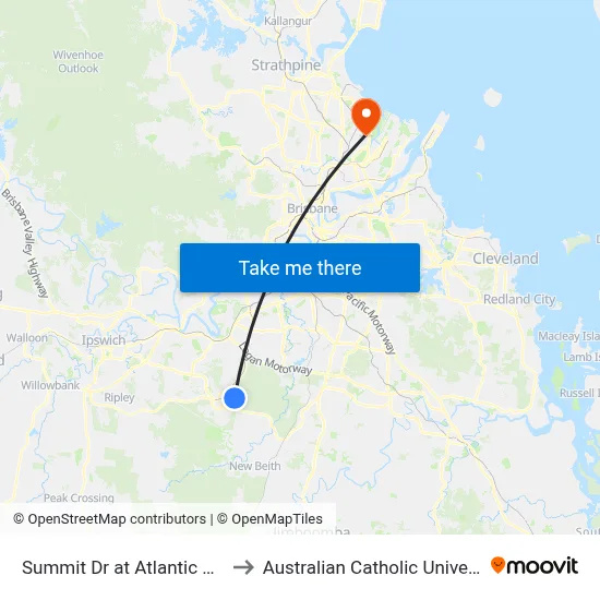 Summit Dr at Atlantic Drive to Australian Catholic University map