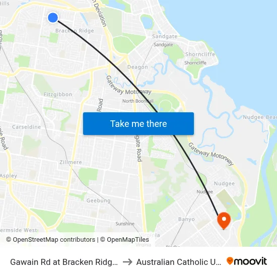 Gawain Rd at Bracken Ridge, Stop 43 to Australian Catholic University map