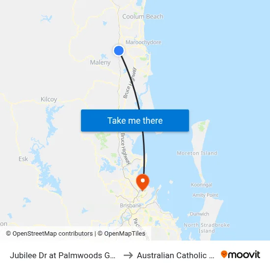Jubilee Dr at Palmwoods Garden Village to Australian Catholic University map