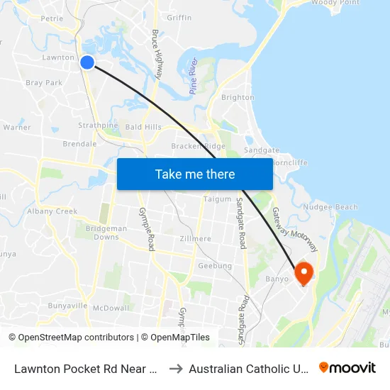 Lawnton Pocket Rd Near Paisley Dr to Australian Catholic University map