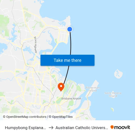 Humpybong Esplanade to Australian Catholic University map