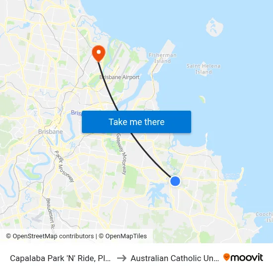 Capalaba Park 'N' Ride, Platform 2 to Australian Catholic University map