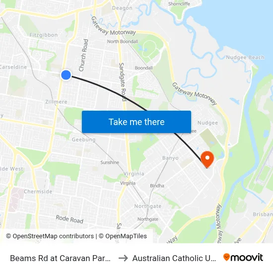 Beams Rd at Caravan Park, Stop 49 to Australian Catholic University map