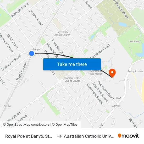 Royal Pde at Banyo, Stop 30 to Australian Catholic University map
