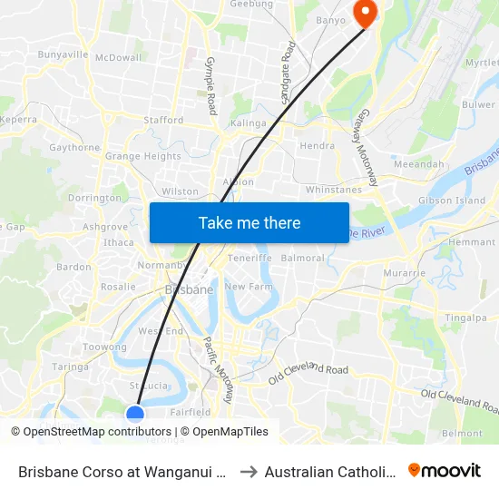 Brisbane Corso at Wanganui Gardens, Stop 35 to Australian Catholic University map