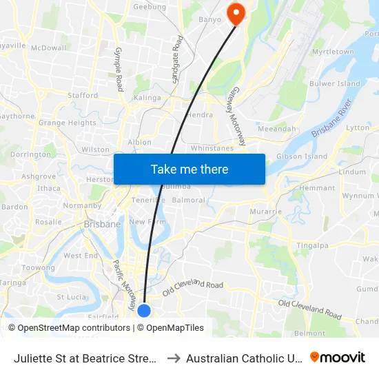 Juliette St at Beatrice Street, Stop 19 to Australian Catholic University map