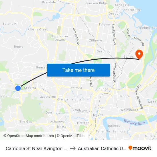 Camoola St Near Avington St, Stop 37 to Australian Catholic University map