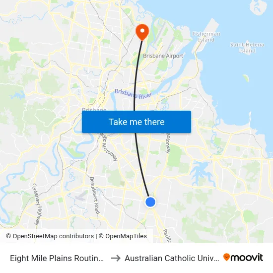Eight Mile Plains Routing Stop to Australian Catholic University map