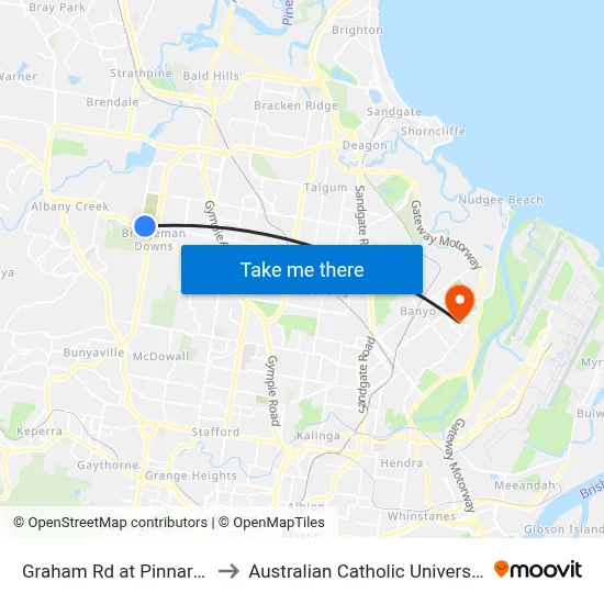 Graham Rd at Pinnaroo to Australian Catholic University map