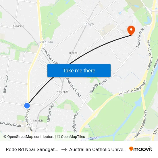 Rode Rd Near Sandgate Rd to Australian Catholic University map