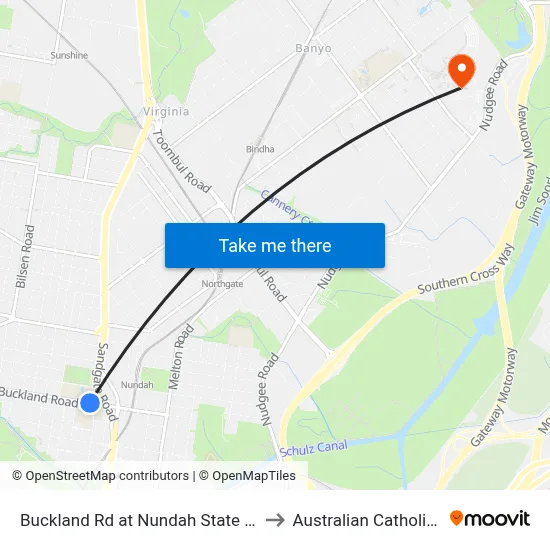 Buckland Rd at Nundah State School, Stop 38a to Australian Catholic University map