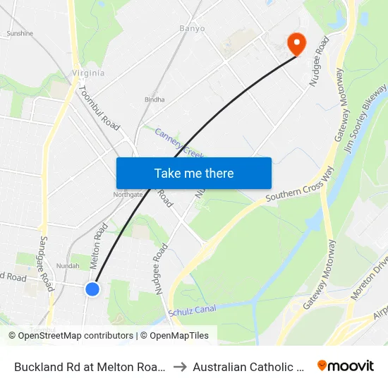 Buckland Rd at Melton Road, Stop 4/3 to Australian Catholic University map