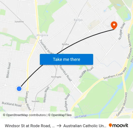 Windsor St at Rode Road, Stop 41 to Australian Catholic University map