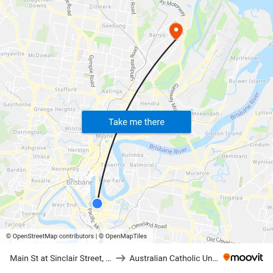 Main St at Sinclair Street, Stop 8a to Australian Catholic University map