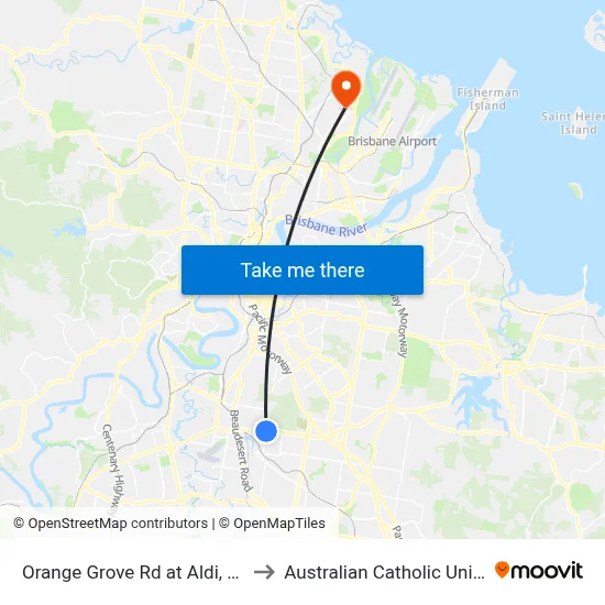 Orange Grove Rd at Aldi, Stop 52 to Australian Catholic University map