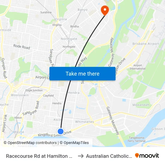 Racecourse Rd at Hamilton Central, Stop 20 to Australian Catholic University map
