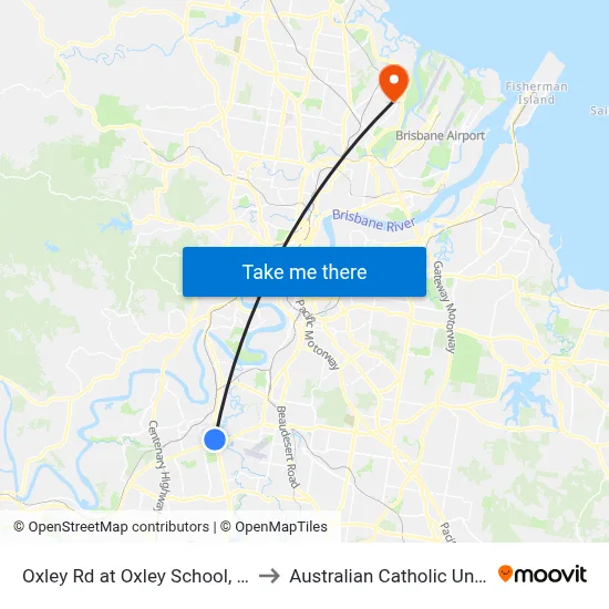 Oxley Rd at Oxley School, Stop 65 to Australian Catholic University map