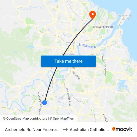 Archerfield Rd Near Freeman Rd, Stop 71 to Australian Catholic University map