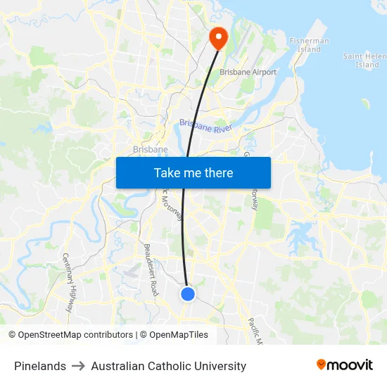 Pinelands to Australian Catholic University map