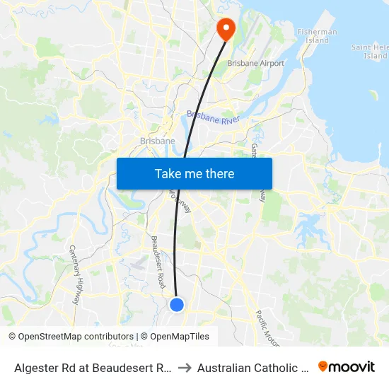 Algester Rd at Beaudesert Road Stop 76 to Australian Catholic University map