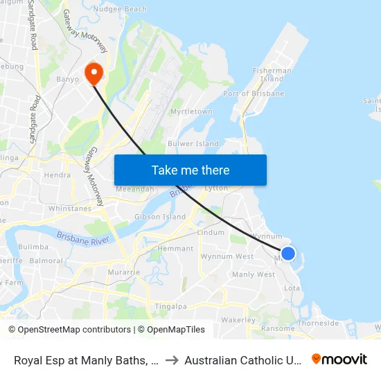 Royal Esp at Manly Baths, Stop 87a to Australian Catholic University map