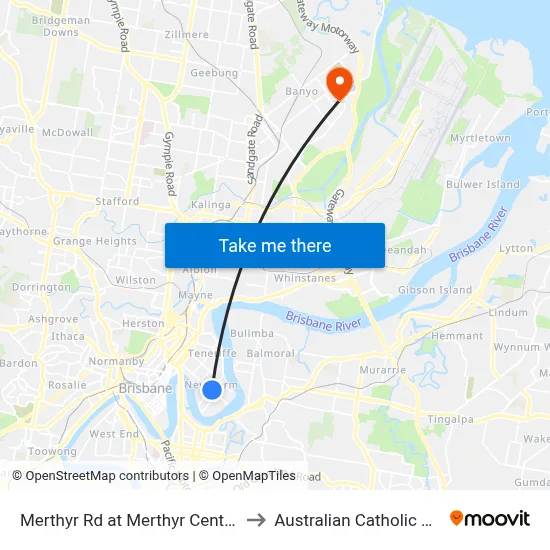 Merthyr Rd at Merthyr Central, Stop 11 to Australian Catholic University map