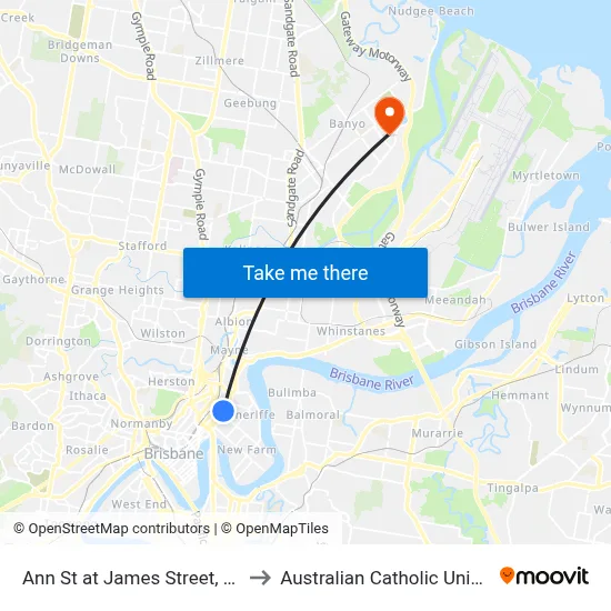 Ann St at James Street, Stop 6 to Australian Catholic University map