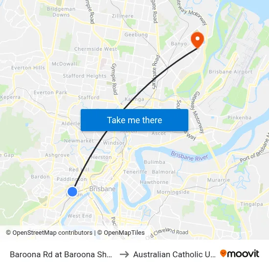 Baroona Rd at Baroona Shops, Stop 7 to Australian Catholic University map