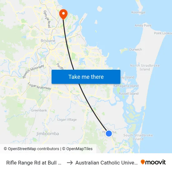 Rifle Range Rd at Bull Road to Australian Catholic University map