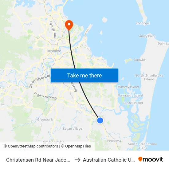 Christensen Rd Near Jacobs Well Rd to Australian Catholic University map