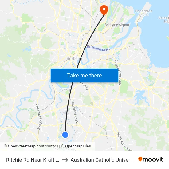Ritchie Rd Near Kraft Rd to Australian Catholic University map