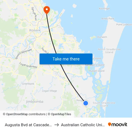Augusta Bvd at Cascade Street to Australian Catholic University map