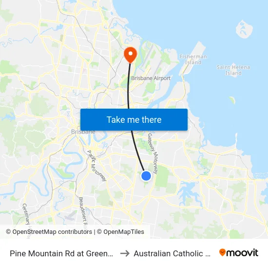 Pine Mountain Rd at Greendale Village to Australian Catholic University map