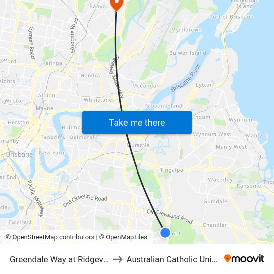 Greendale Way at Ridgeview St to Australian Catholic University map