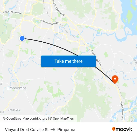 Vinyard Dr at Colville St to Pimpama map