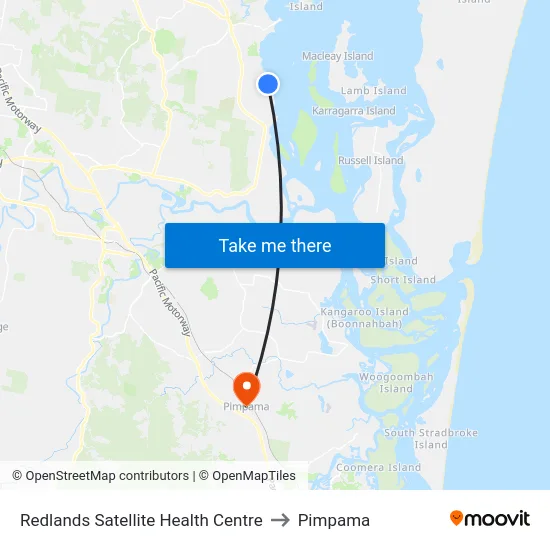 Redlands Satellite Health Centre to Pimpama map