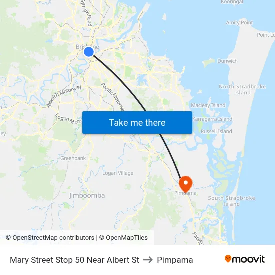 Mary Street Stop 50 Near Albert St to Pimpama map