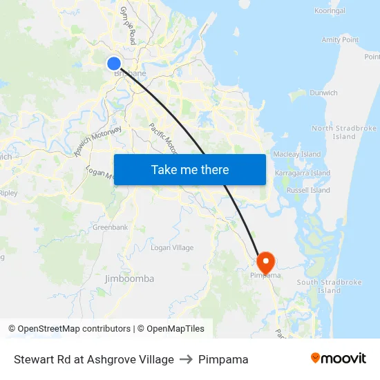 Stewart Rd at Ashgrove Village to Pimpama map