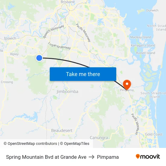 Spring Mountain Bvd at Grande Ave to Pimpama map