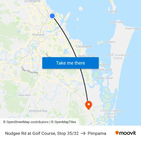 Nudgee Rd at Golf Course, Stop 35/32 to Pimpama map
