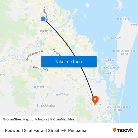 Redwood St at Farrant Street to Pimpama map