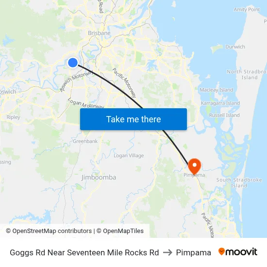 Goggs Rd Near Seventeen Mile Rocks Rd to Pimpama map
