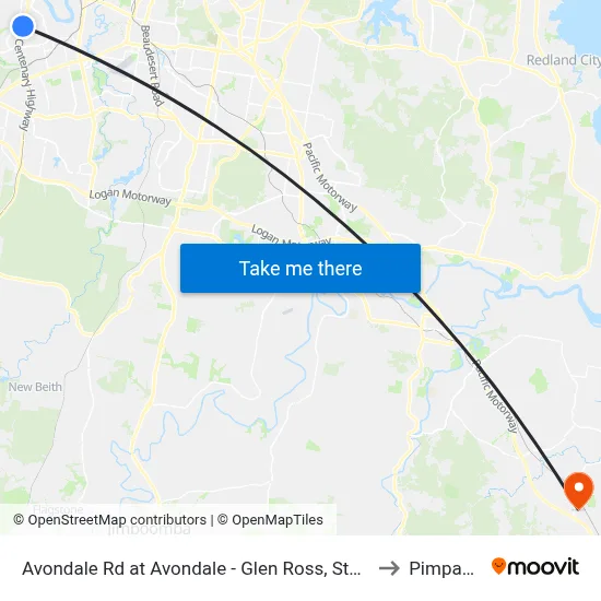Avondale Rd at Avondale - Glen Ross, Stop 61 to Pimpama map