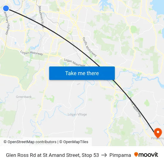 Glen Ross Rd at St Amand Street, Stop 53 to Pimpama map