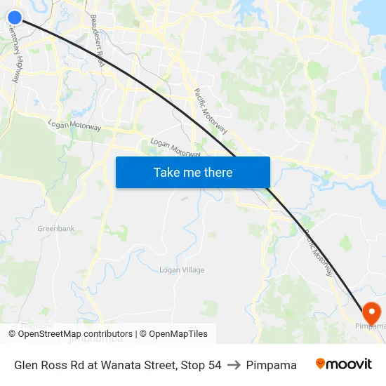 Glen Ross Rd at Wanata Street, Stop 54 to Pimpama map