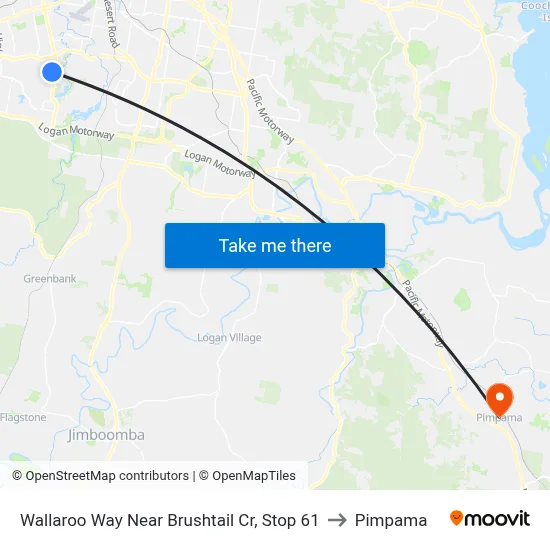 Wallaroo Way Near Brushtail Cr, Stop 61 to Pimpama map