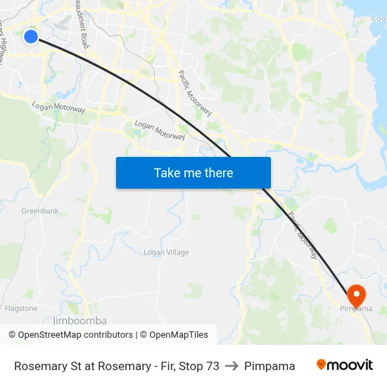 Rosemary St at Rosemary - Fir, Stop 73 to Pimpama map