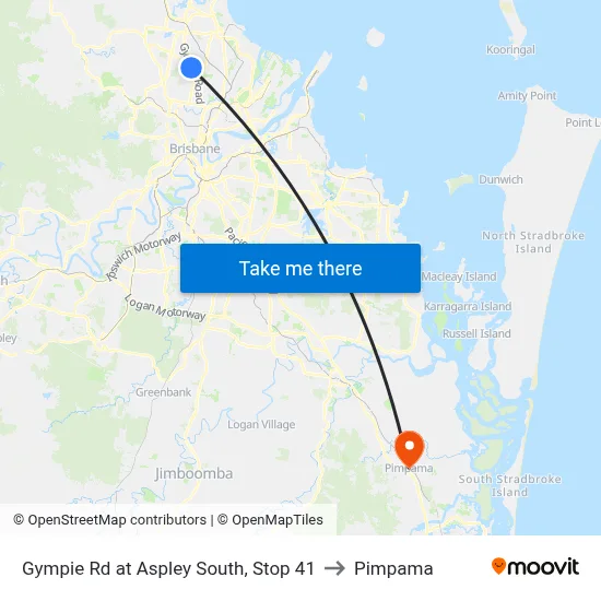 Gympie Rd at Aspley South, Stop 41 to Pimpama map