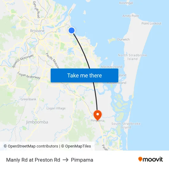 Manly Rd at Preston Rd to Pimpama map
