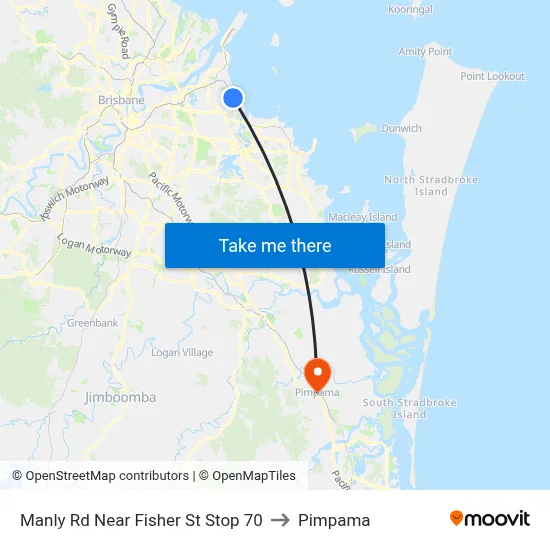 Manly Rd Near Fisher St Stop 70 to Pimpama map